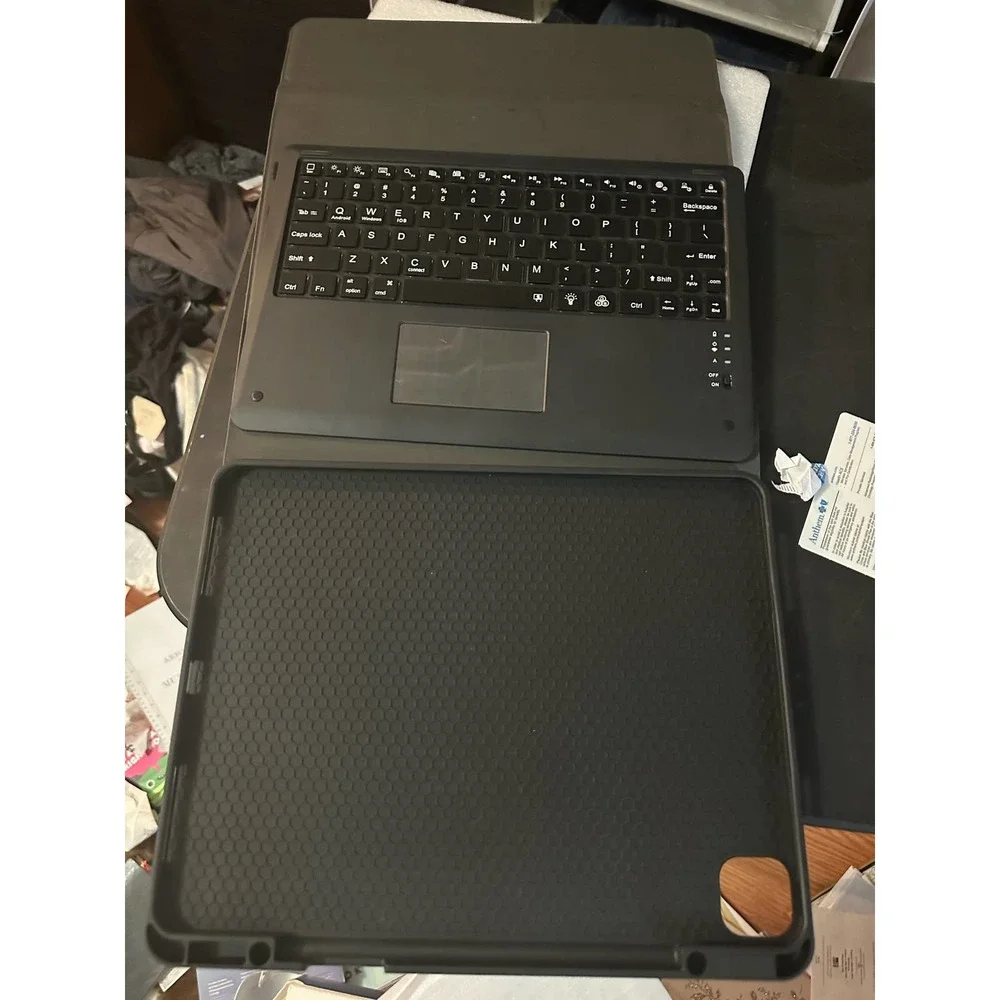 iPad Pro 12.9 Case with Keyboard Case Trackpad 7 Color Backlit Pencil Holder